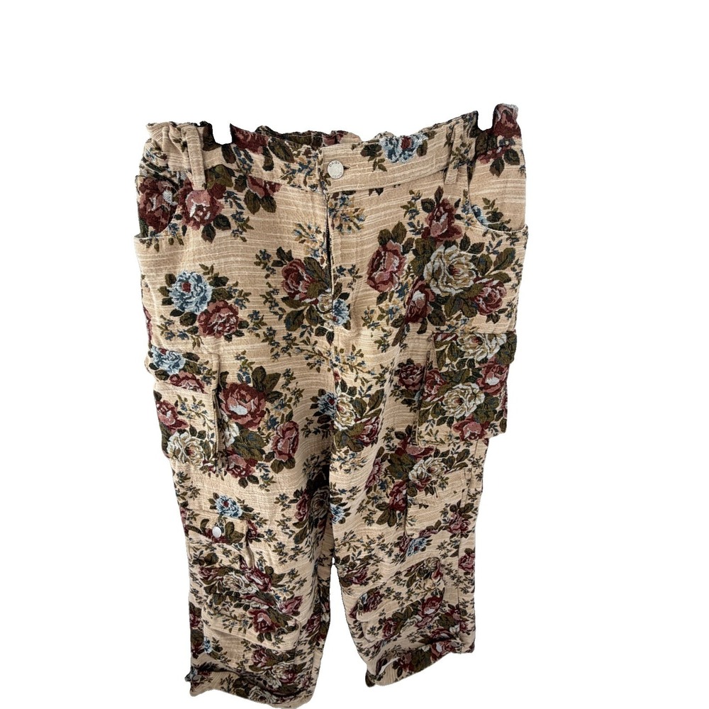NWT Daisy Tapestry Women’s Wide Leg Pants XL Floral Cargo Boho Baggy Festival